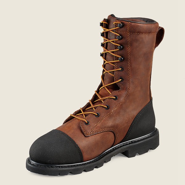 Red Wing Mens Safety Boots - Truwelt - 10-inch Insulated Waterproof Toe Metguard - Brown/Black - HQN